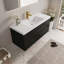Meuble-lavabo mural 48 po avec lavabo, meuble de rangement flottant pour salle de bain avec comptoir en résine de pierre et tiroirs à fermeture en douceur entièrement assemblé