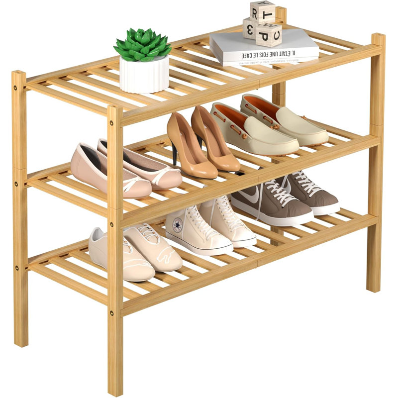 3-tier Bamboo Shoe Rack Natural