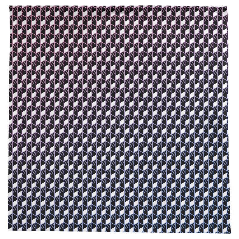 Nappe rayures géométriques Leffel, Rose / Bleu