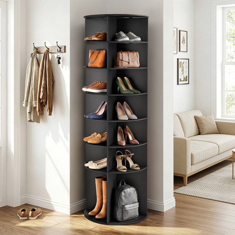 Étagère à chaussures 7 niveaux WPC, Noir