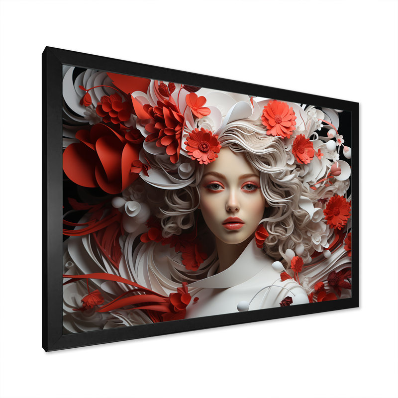 «Zen Silence I» sur toile japonaise, rouge et grise, Cadre simple noir, H 12 po x l 20 po x P 1 po