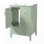 Meuble-lavabo de 24 po avec lavabo, tiroirs à fermeture en douceur et poignées rétro en métal pour un rangement élégant
