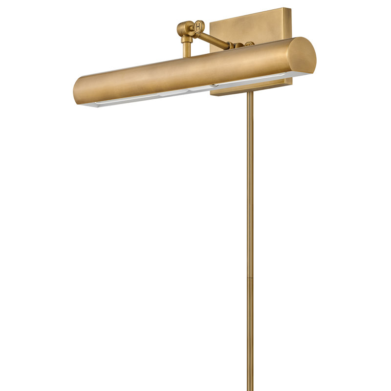 2-Light Adjustable Plug-In Picture Light w/ On/Off Switch, Heritage Brass