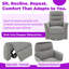 Fauteuil inclinable manuel en polyester avec massage à 8 points, dossier réglable, base pivotante et berçante-1290933818