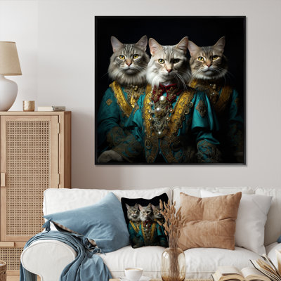 «Turquoise Gracieux Sultan Cats I», reproduction sur toile