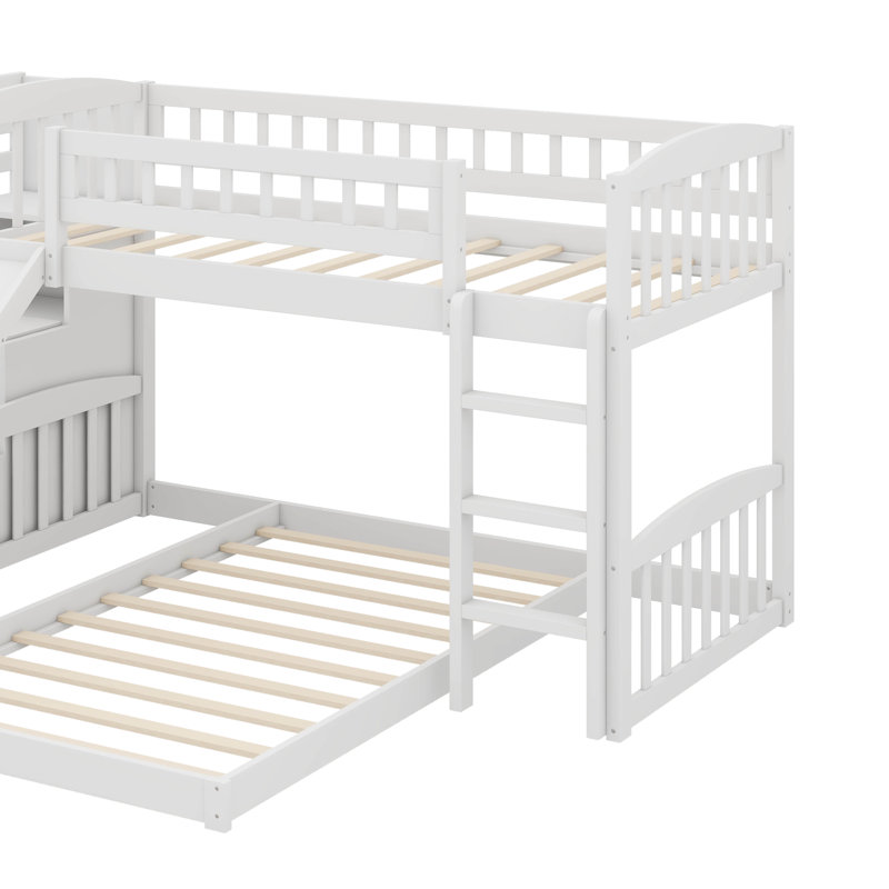 Thrilling Twin Over Twin Bunk Bed Equipped With A Fun Slide