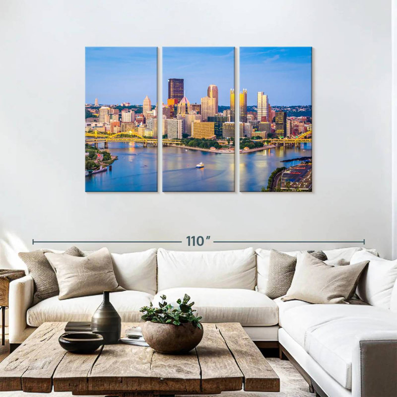 Vue de Sirci à Pittsburgh, H 48 po x l 74 po