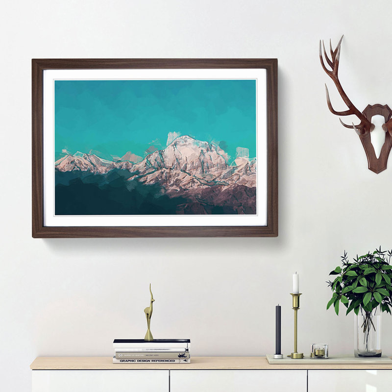 Annapurna Circuit in Nepal in Abstract - Picture Frame Graphic Art Print, 27cm H x 36cm W x 2cm D, Walnut Framed