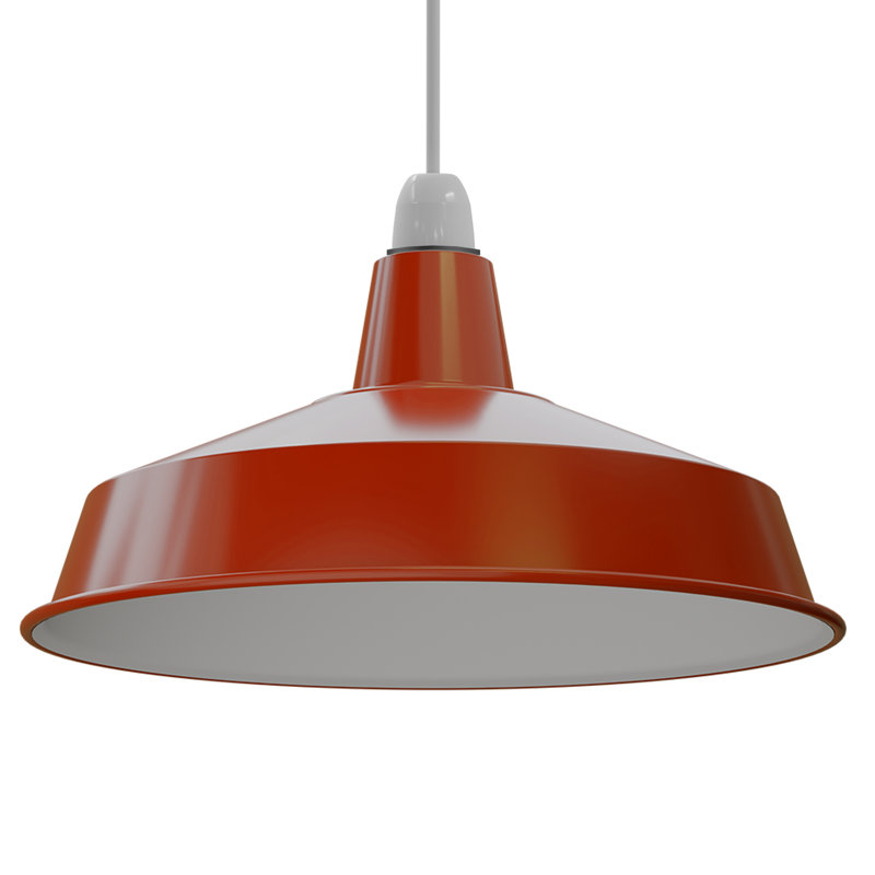 18.7cm H Metal Dome Lamp Shade, Orange