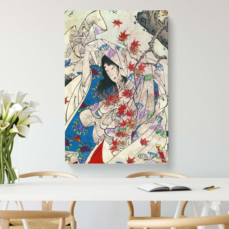 Autumn in Sumiyoshi by Tsukioka Yoshitoshi - Wrapped Canvas Painting Pint - Wrapped Canvas, 60cm H x 40cm W x 3cm D