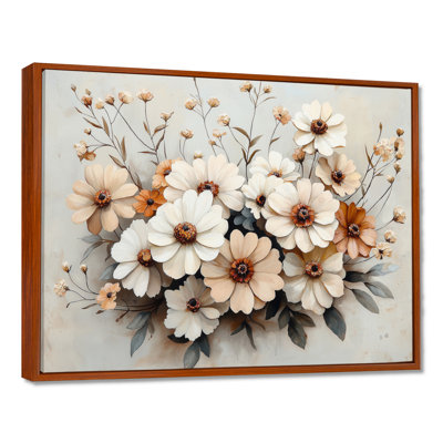 «Ilmar Zinnias Flowers Winter Hues I», art mural Zinnias
