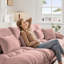 Canapé modulaire Free Combination, canapé en U pour le salon, canapé 4 places avec 2 repose-pieds, chenille rose-842835706