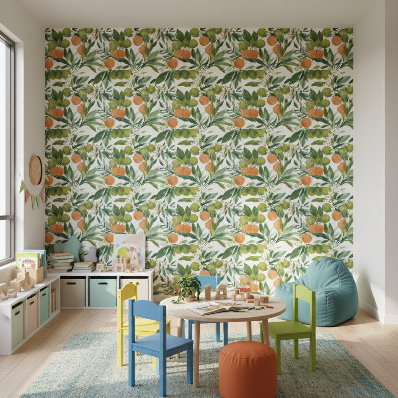 Papier peint floral moderne