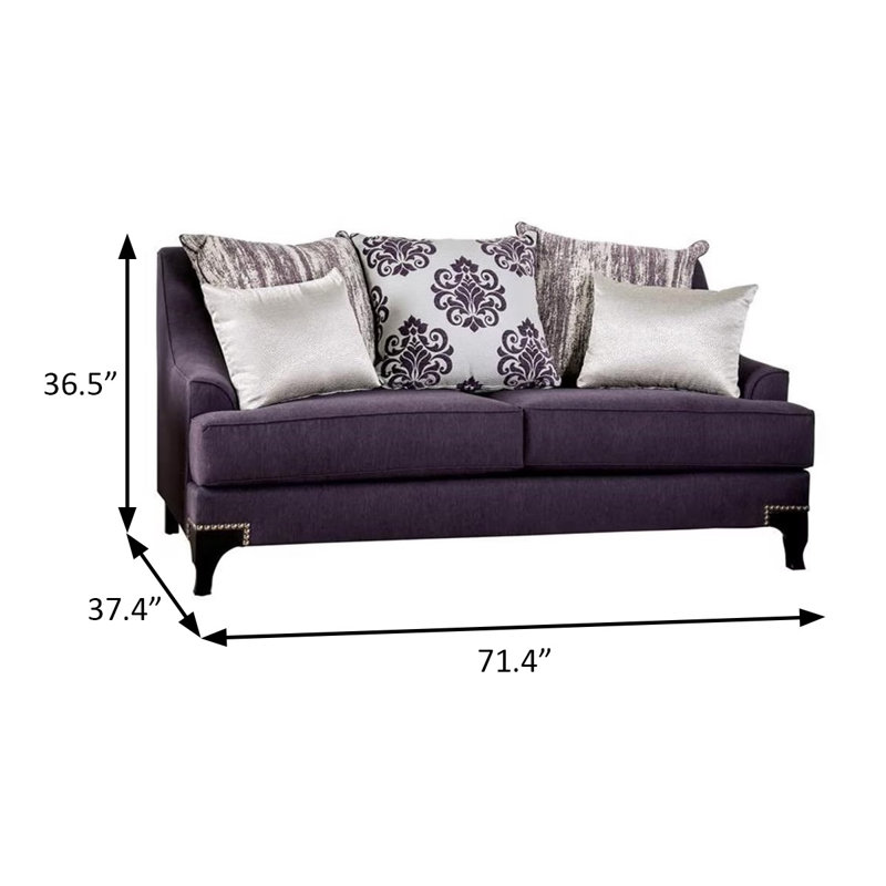 Causeuse transitionnelle l 71,4 po, mauve, Mauve