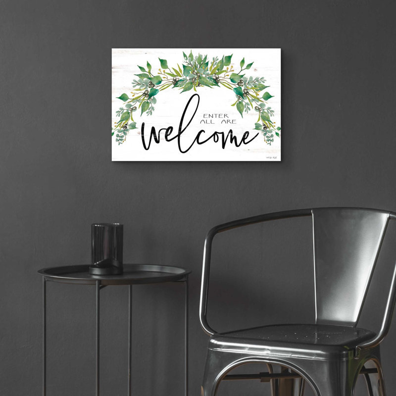 «Entrer tous sont les bienvenues» par Cindy Jacobs, art mural en verre acrylique, H 16 po x l 24 po x P 0,2 po