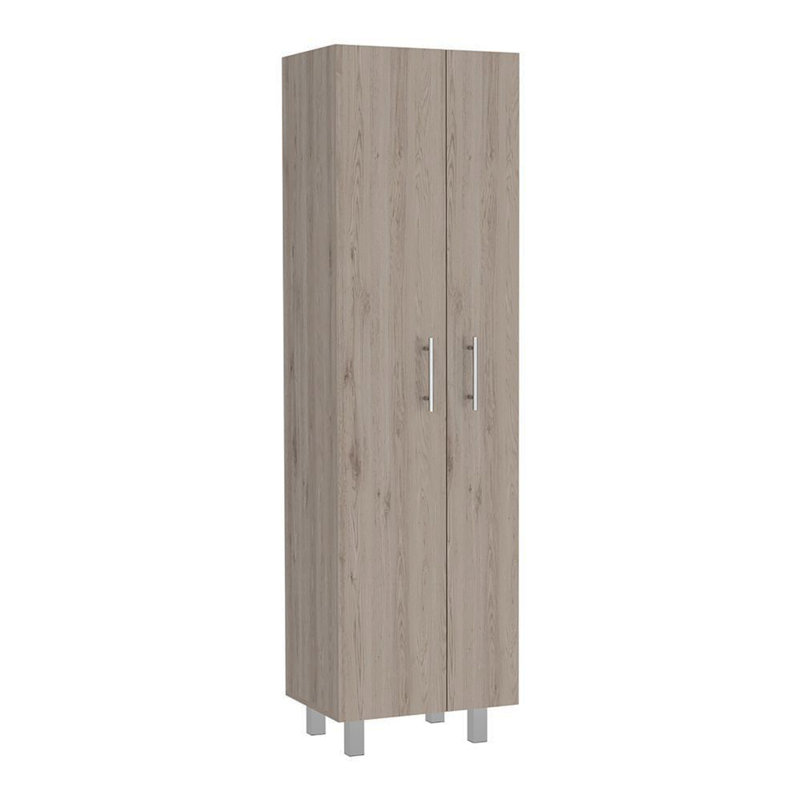 Halifax 2-Door Rectangle Closet Pantry Light Gray And White, Beige