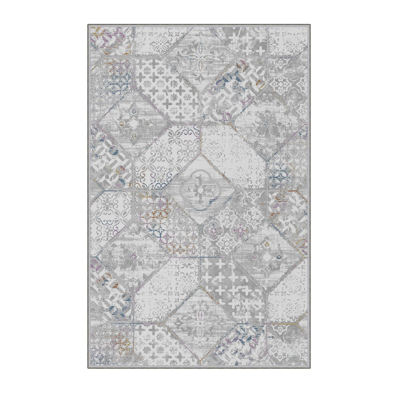 Stylish Woven Carpet, 100% Polyester, Pile Height: 0.3 in | Antibacterial & Non-Slip Underside, 3D Digital Printing | Machine Washable, Perfect for Home Décor, Living Room & Bedroom Use