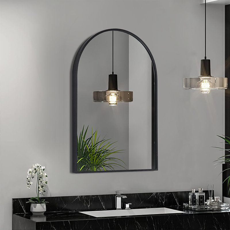 Krysha Metal Half-circle Mirror, 60cm H x 40cm W