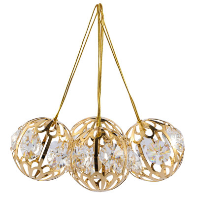 Ornement boule de noël en cristal garniture cloutée