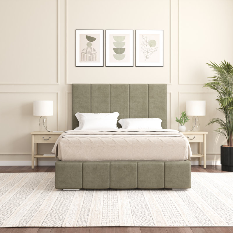 Edelmann Upholstered Bed, Asphalt, Super King (6')