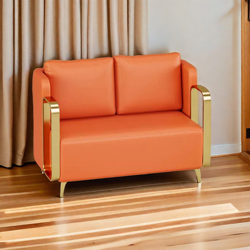 Causeuse Dejahne, Similicuir orange