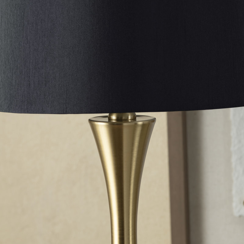 Ensemble de 2 lampes de table en métal avec abat-jour, Doré, Noir, noir, noir, noir
