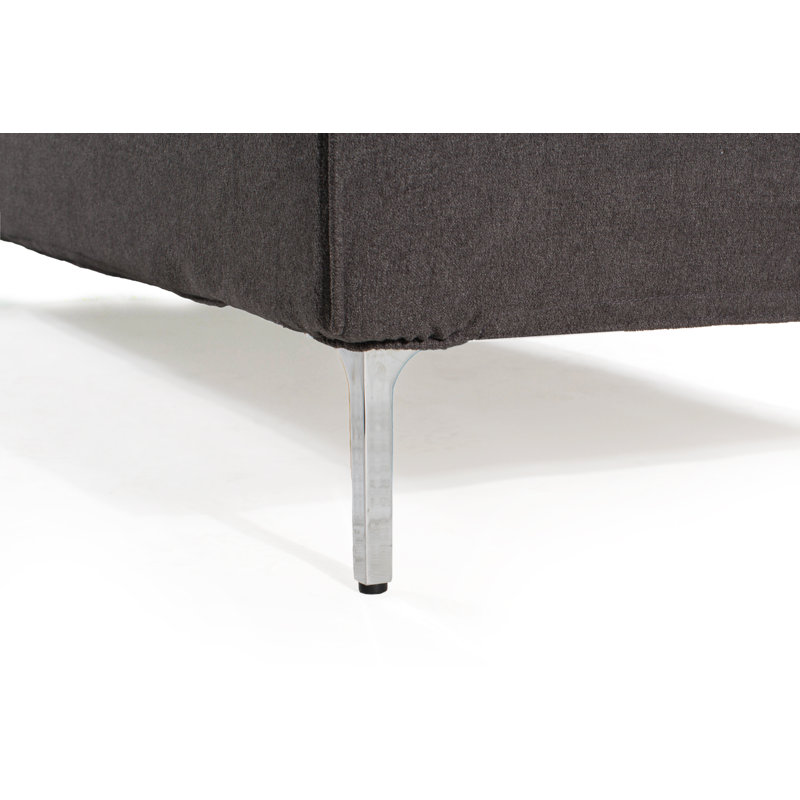 Fauteuil en polyester de 38,98 po de largeur Flanagan, Gris cendre