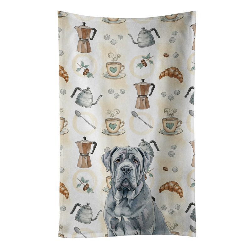 Serviette de cuisine Coffee Bar, Mastiff napolitain bleu