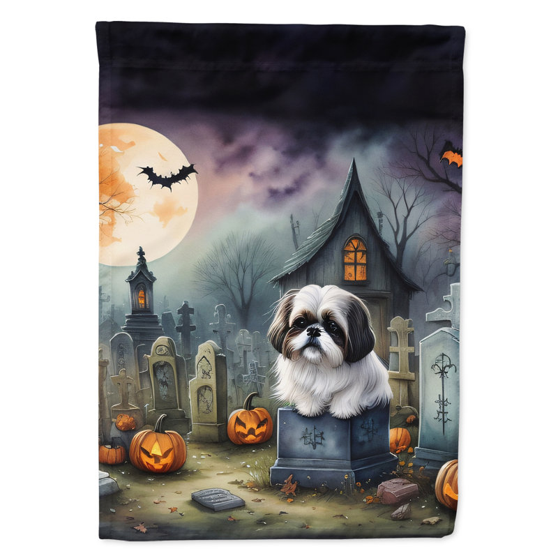 Double Sided 40'' H x 28'' W Polyester Halloween House Flag