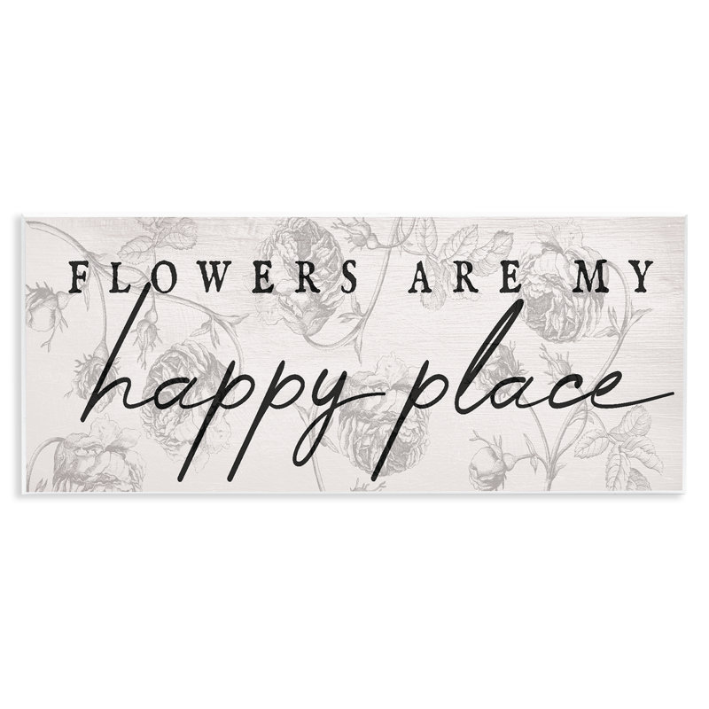 «Flowers Are Happy Place», plaque murale par Lil 'Rue