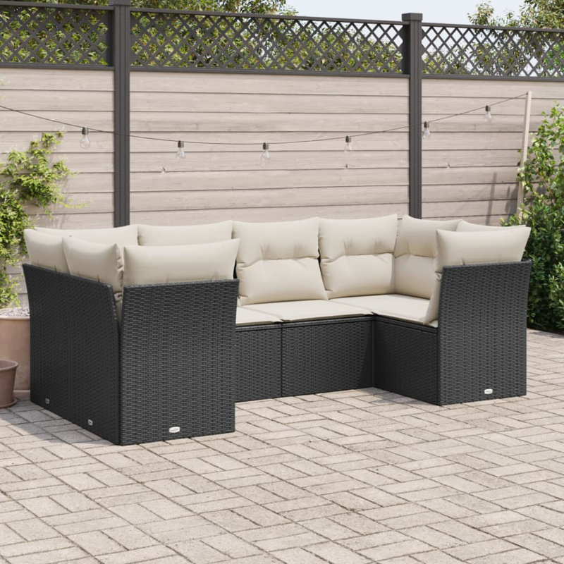 Ensemble de canapé de jardin en polyester thermolaqué en rotin PE 100% polyester Vidaxl