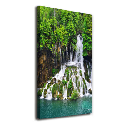 Eton Waterfall In The Forest - Wrapped Canvas Print