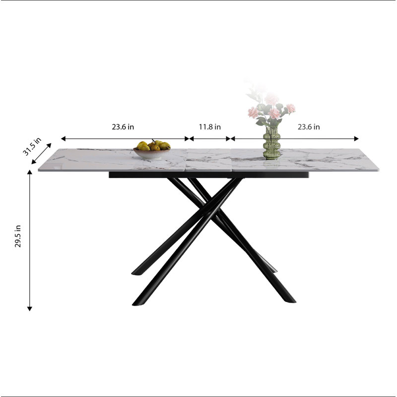 Table de salle à manger 59 po, Noir