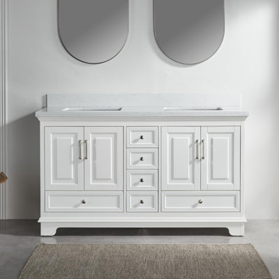 60-inch freestanding double vanity with two sinks