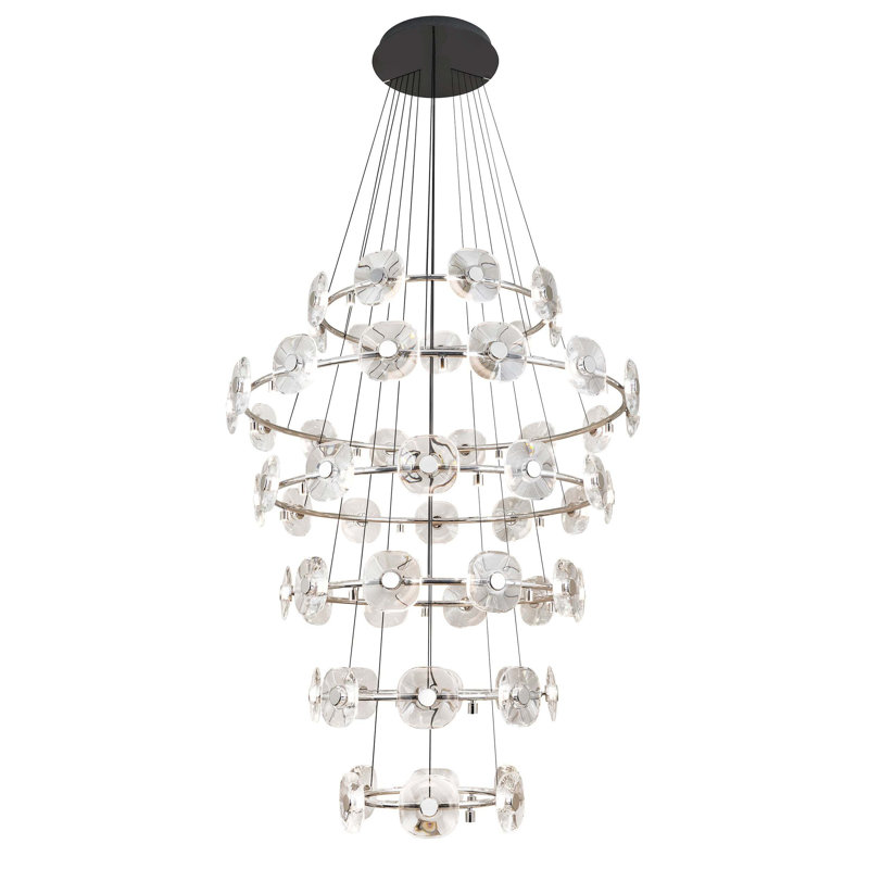 Lustre Celestia à 3 niveaux avec 26 lumières DEL intégrées, 27.5" H x 49" W x 49" D