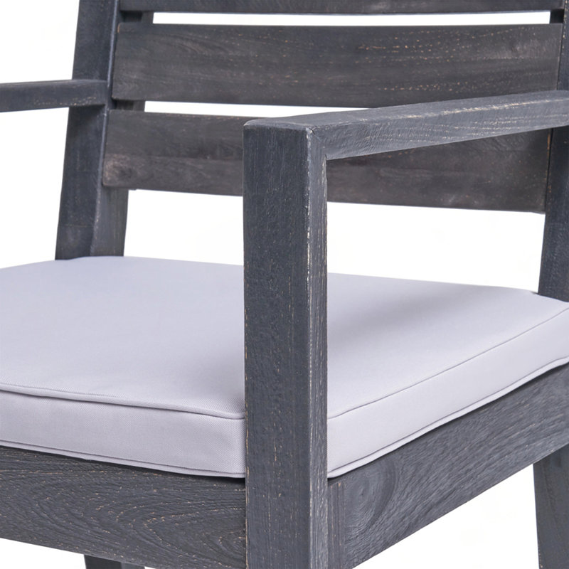 Ensemble de salle à manger extensible d'extérieur en bois d'acacia 7 pièces