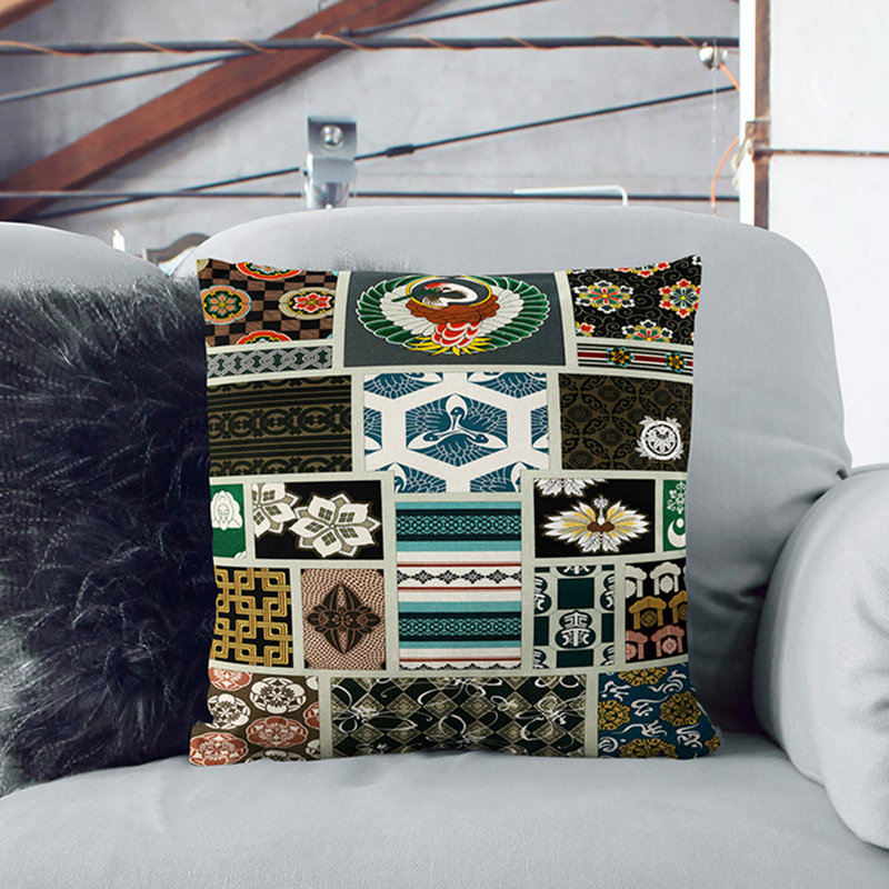 Geometric Square Throw Cushion, Stone, 55cm H x 55cm W x 20cm D