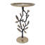 Table d'appoint en aluminium noir et doré de 35 x 35 x 61 cm avec de délicats motifs de grenade, table de chevet sophistiquée, support pour objets décoratifs ou plantes. Une solution polyvalente pour