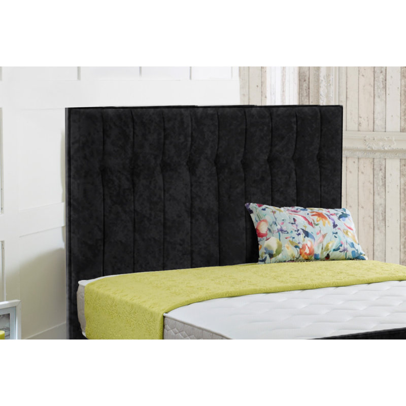 Armory Upholstered Velvet Headboard, Small Single (2'6), Black