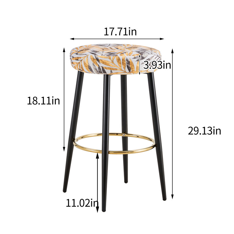 Ensemble de 2 tabourets de bar à hauteur de comptoir Stowell, Tabouret de bar (siège d'une hauteur de 29 po), Beige