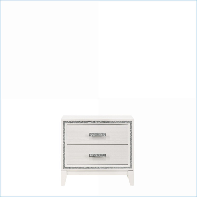 Table de chevet 2 tiroirs Haiden, Blanc