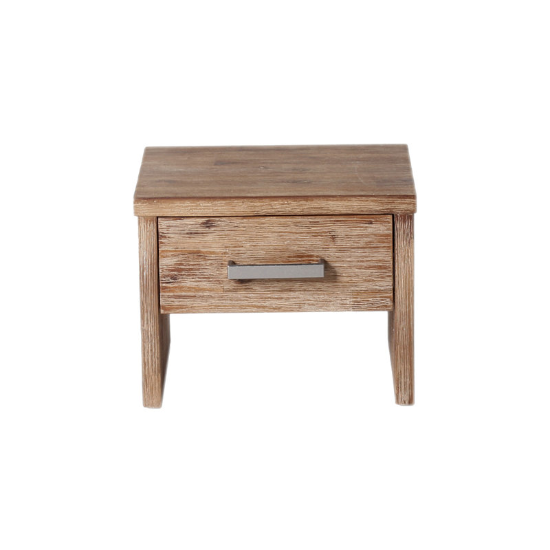 Bequia 35cm W Solid Wood Bedside Table, Light brown