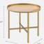 Table de bout en chêne et or avec plateau