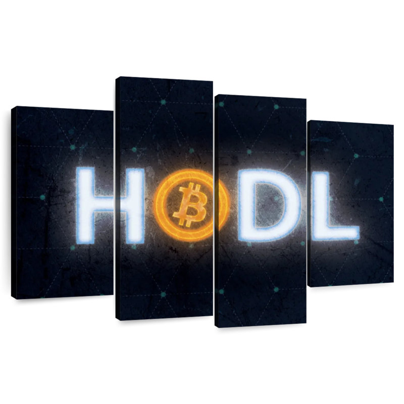Kerner Glowing Bitcoin Hodl, 48" H x 75" W