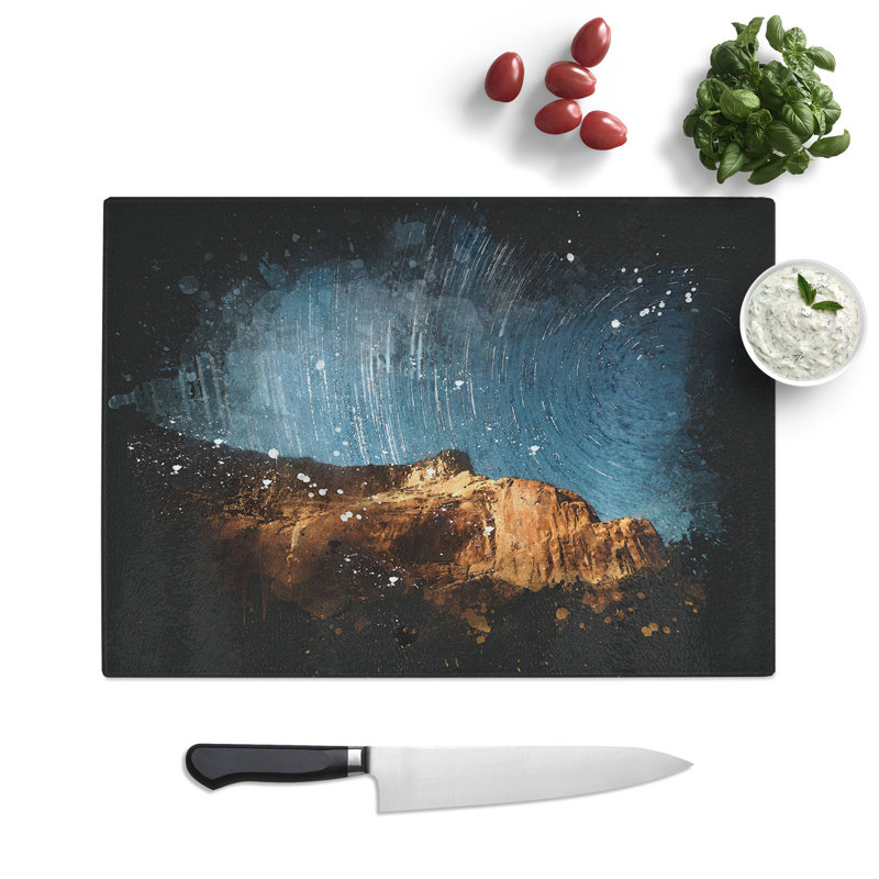 Stars Above the Mountains Paint Splash Chopping Board, 20cm W x 28.5cm L