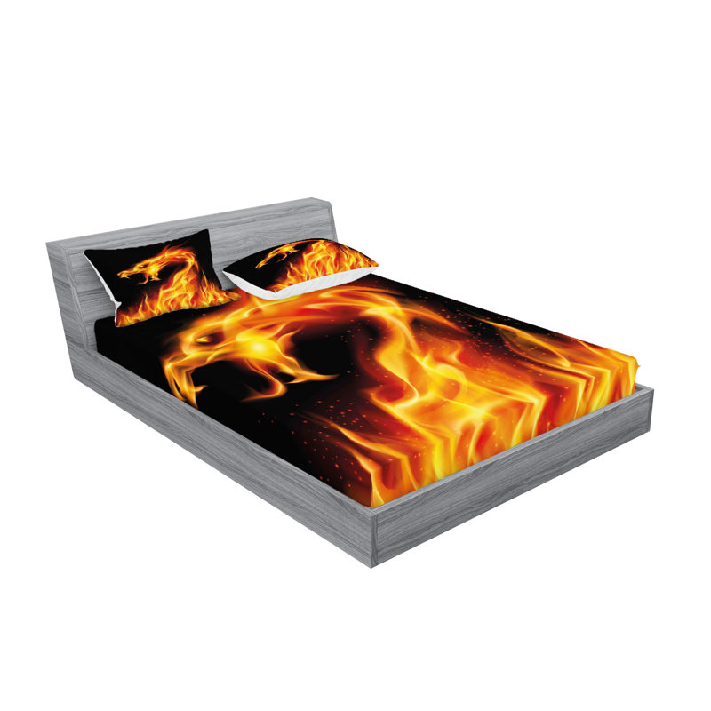 Drap-housse et coussin décoratif Ambesonne, Ensemble de draps pour lit double + 5 pièces supp