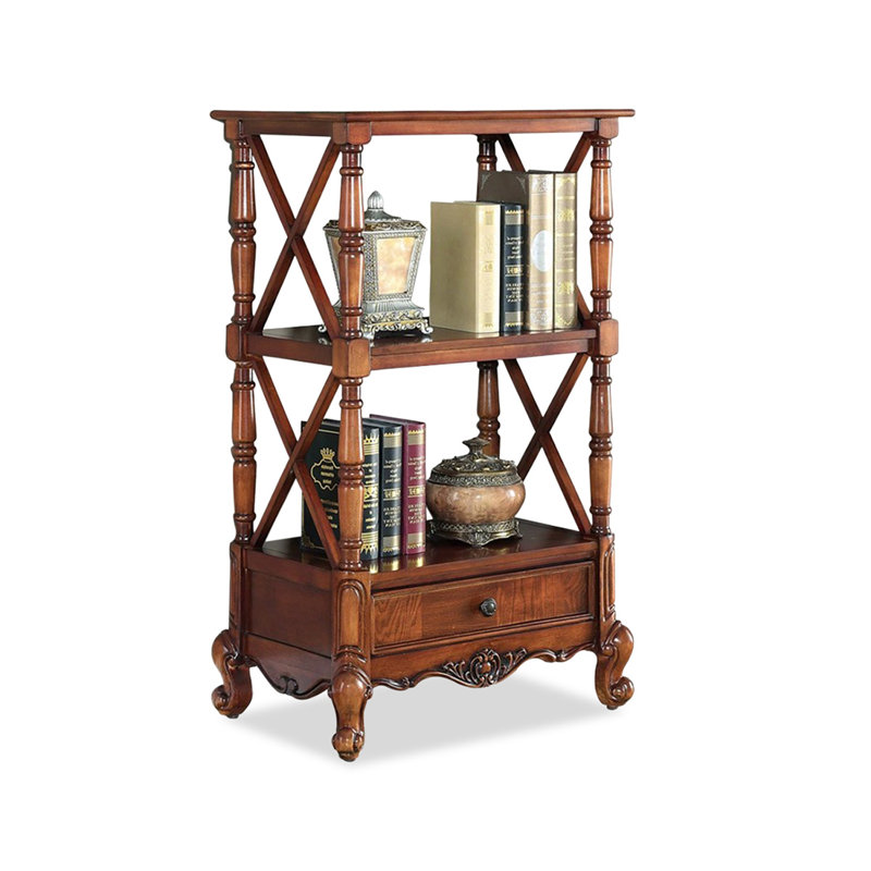 Étagère de rangement en bois massif brun, H 41,93 po x l 23,62 po x P 15,75 po