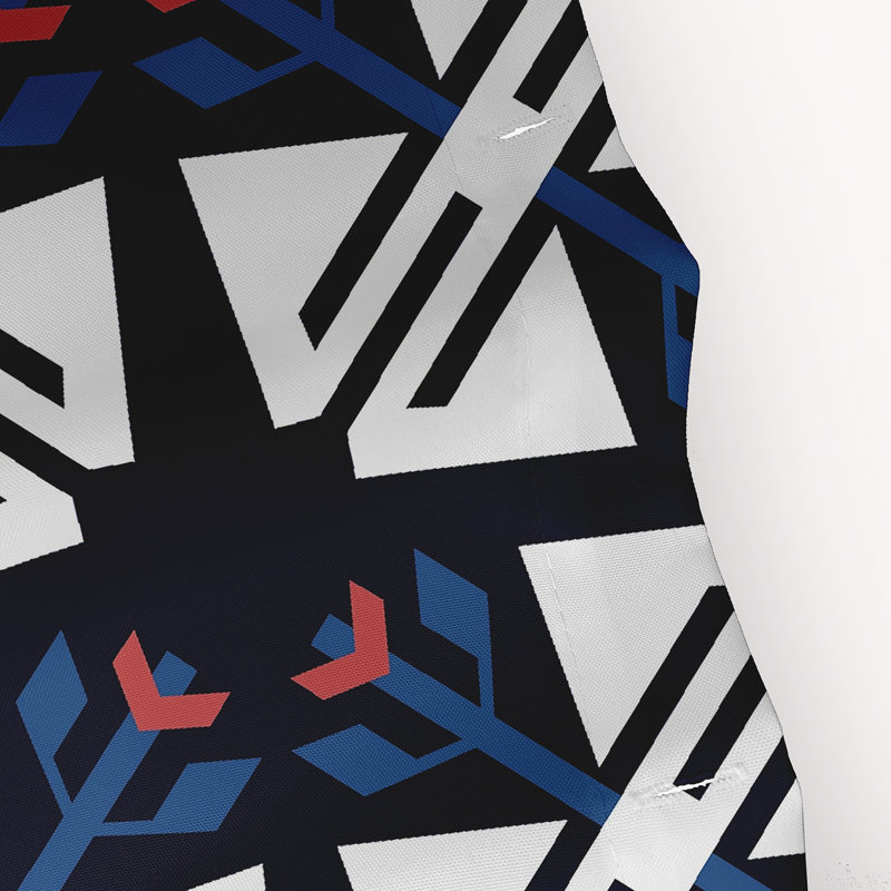 Musser Geometric Shower Curtain, Navy Blue