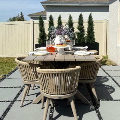 8 - Person Patio Dining Set Rectangular Table with Cushions Included