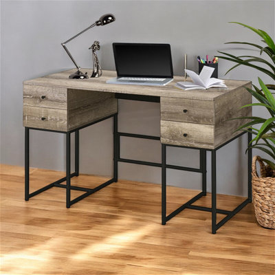 Bureau Ripple en chêne rustique et noir